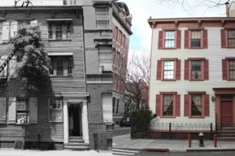 A wooden house located on 17 Grove Street, one of the many buildings in the GVSHP's new then and now map.